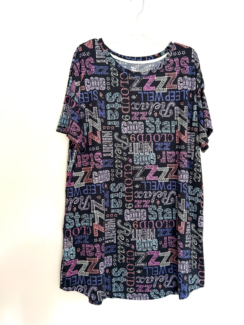 Secret Treasures Women’s Black Graphic Nightshirt Sleeping Dress Pajama